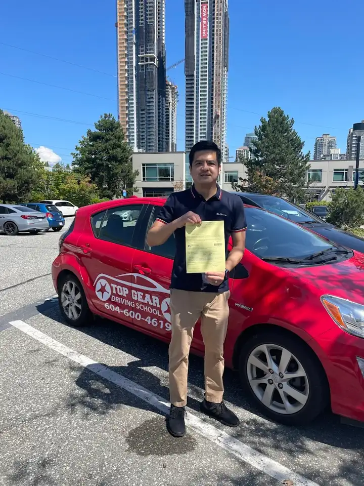 A student of Top Gear Driving School